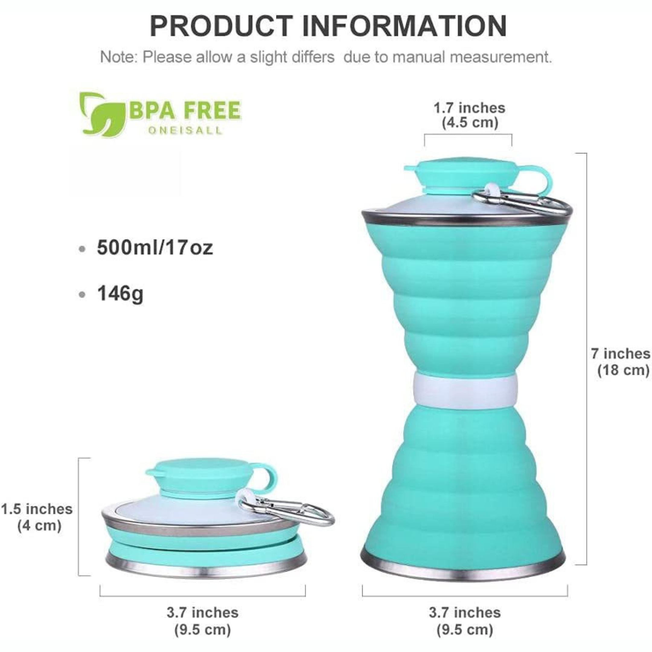 HiPristine Collapsible Travel Bottle