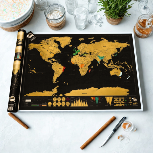 HiPristine Scratchable World Map